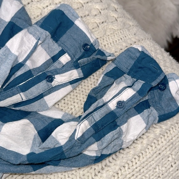 Time and Tru Blue and White Checkered Button-Up Shirt size XXL/20 - Picture 5 of 5